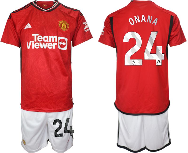 Men 2023-2024 Club Manchester United home red 24 Soccer Jersey